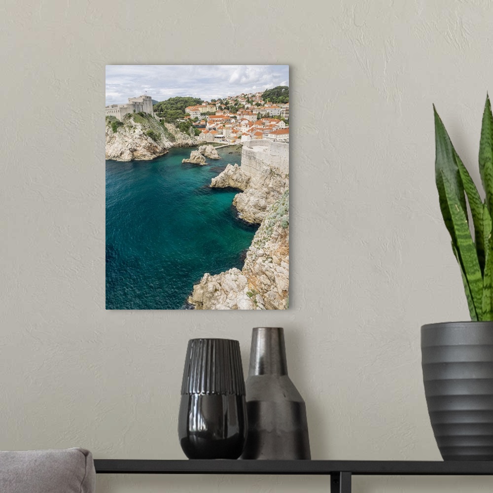 A modern room featuring Croatia, Dubrovnik. Lovrijenac or St. Lawrence Fortress guarding the sheltered cove and northern ...