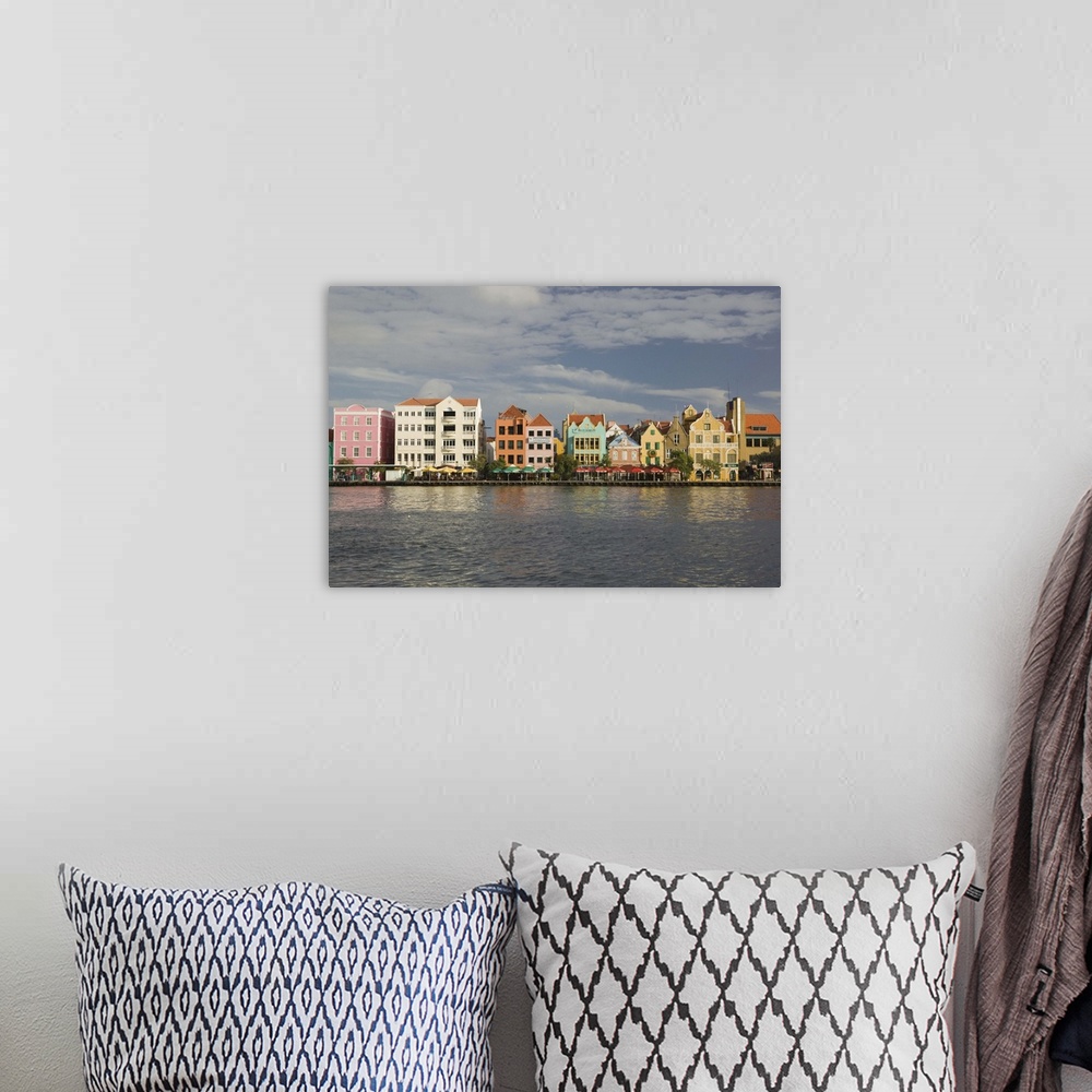 A bohemian room featuring ABC Islands-CURACAO-Willemstad:.Harborfront Buildings of Punda