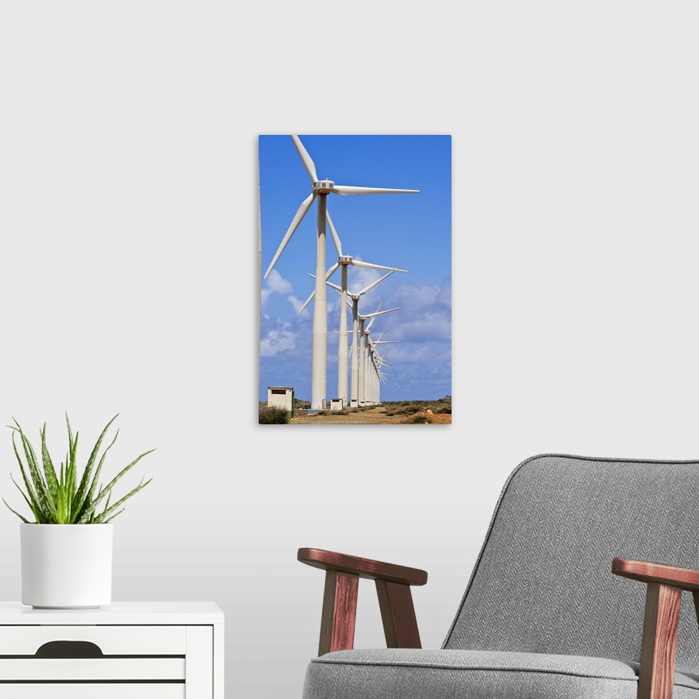 A modern room featuring Curacao. WInd turbines, Curacao