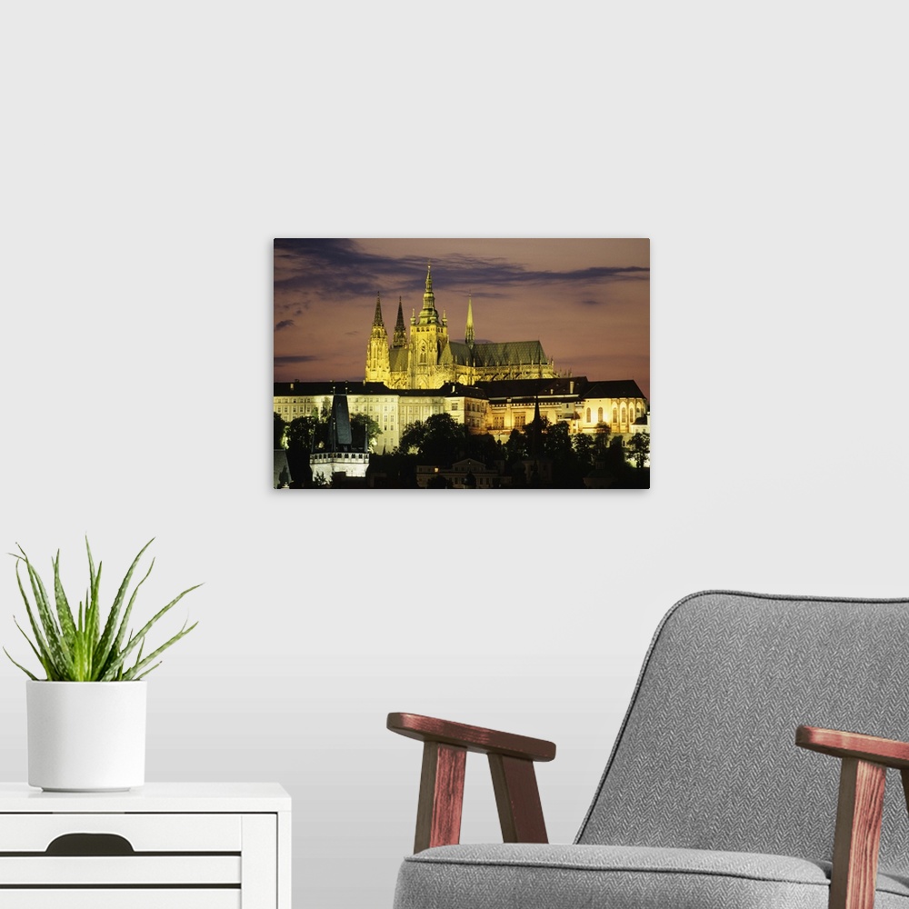 A modern room featuring Czech Republic. Prague Castle and St. Vitus cathedral.