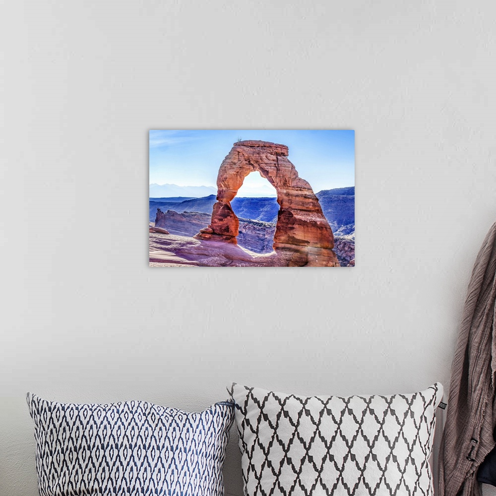 A bohemian room featuring Delicate Arch, Arches National Park, Moab, Utah, USA.