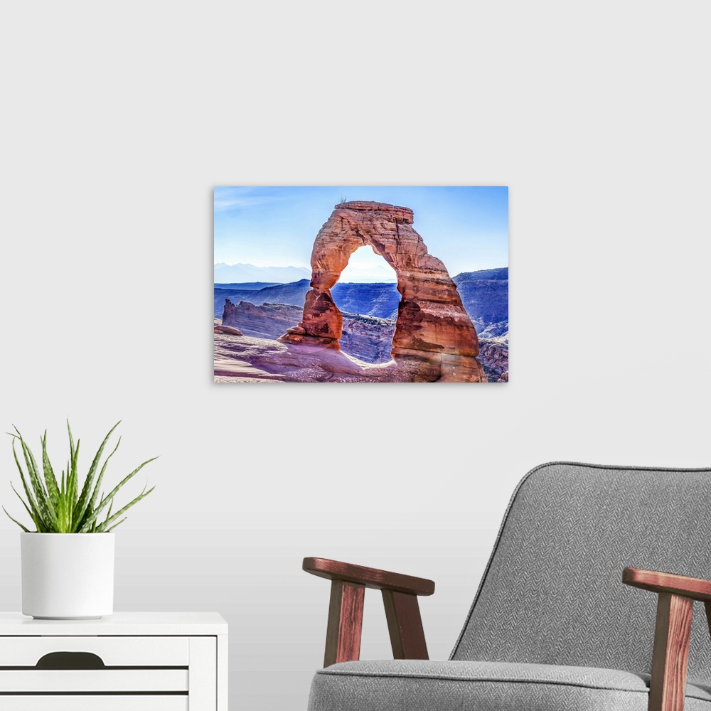 A modern room featuring Delicate Arch, Arches National Park, Moab, Utah, USA.