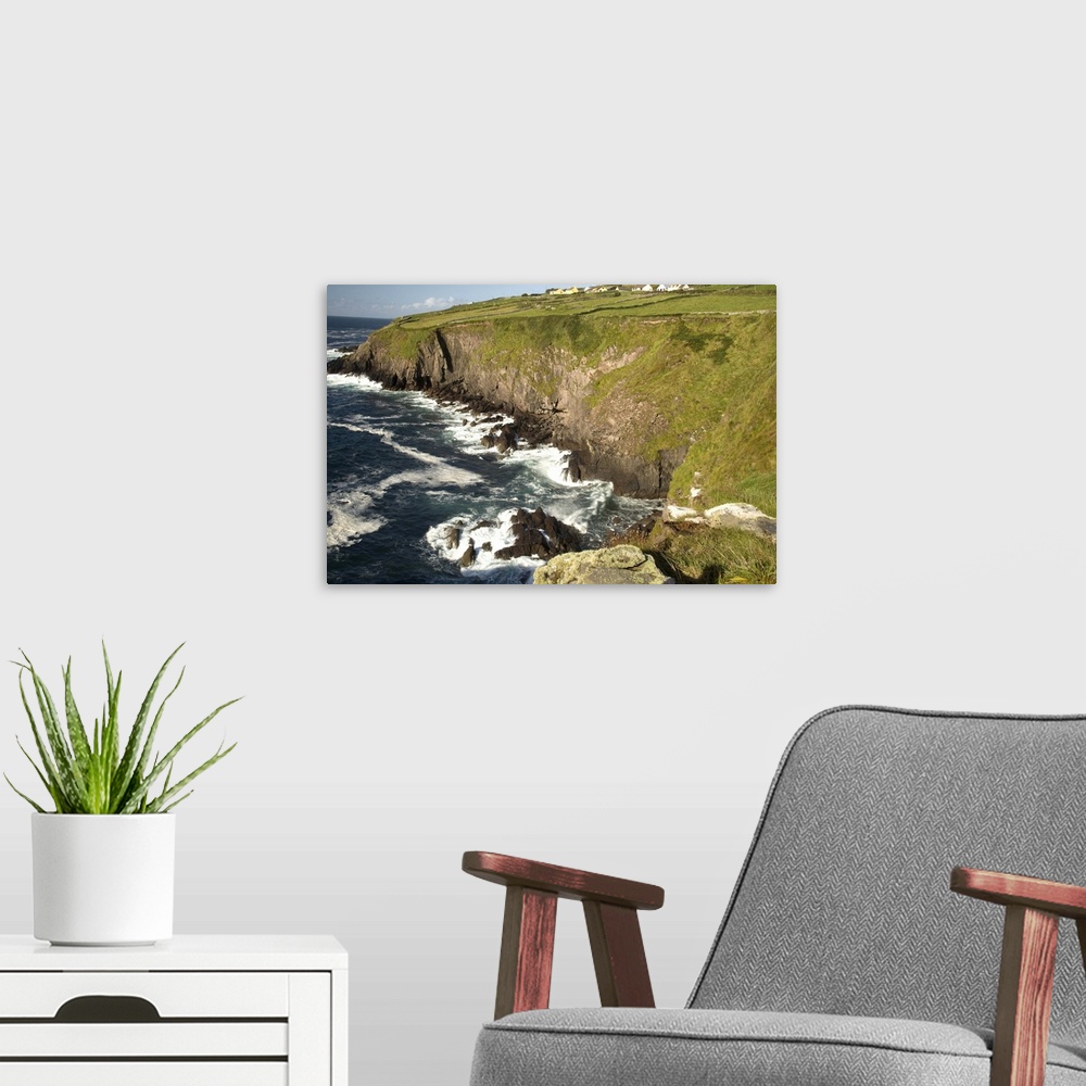 A modern room featuring Dingle Peninsula Coastline, Ireland, Cliffs, Waves