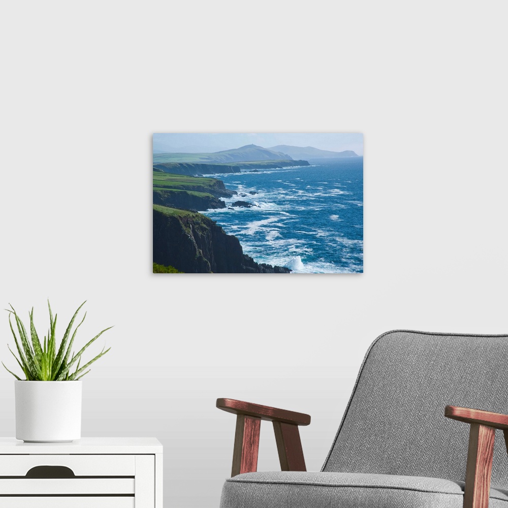 A modern room featuring Dingle Peninsula Coastline, Ireland, Waves,Cliffs