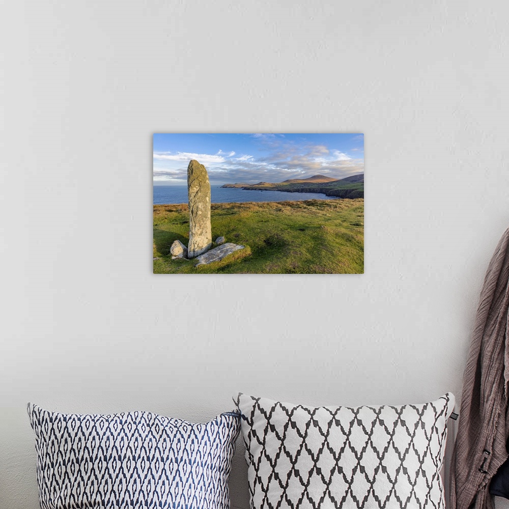 A bohemian room featuring View of the small town of Dunquin and Devils Horn from Dunmore Head the westernmost point of Euro...