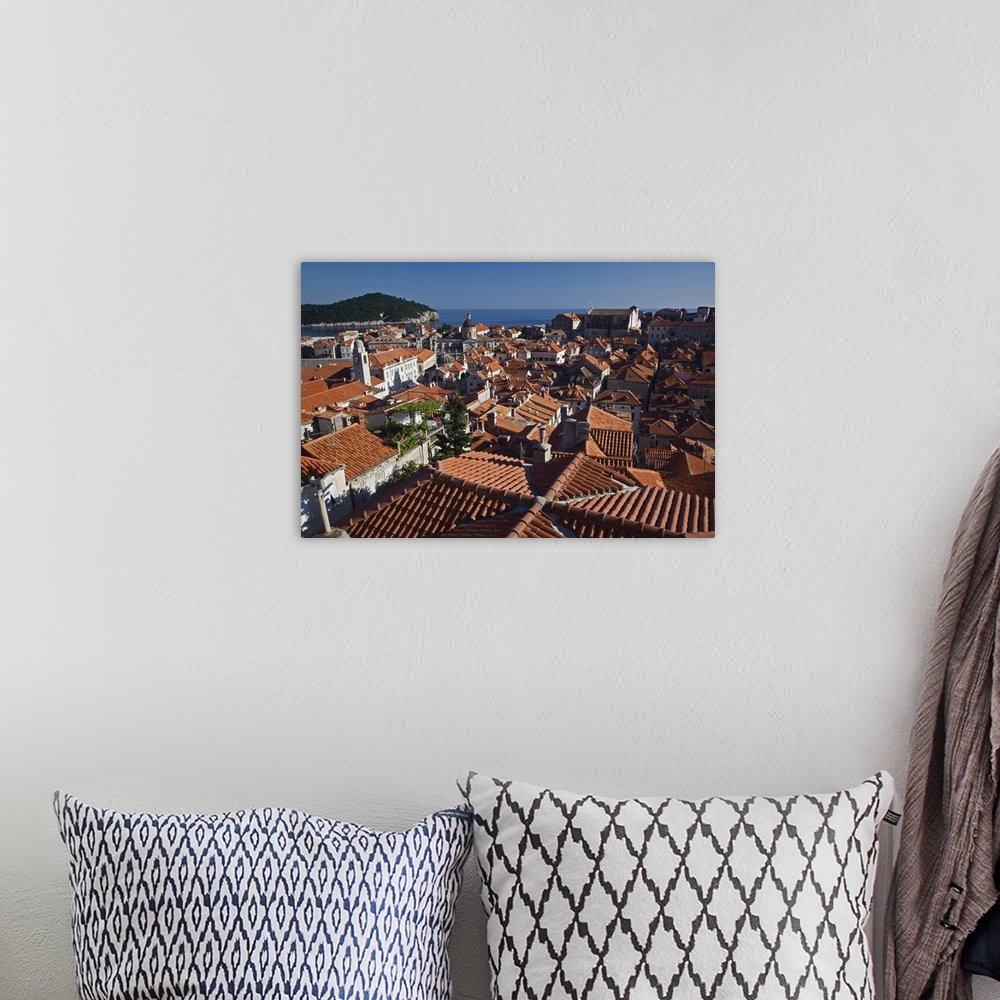 A bohemian room featuring Elevated view of Old Town Dubrovnik, Croatia a UNESCO World Heritage Site.