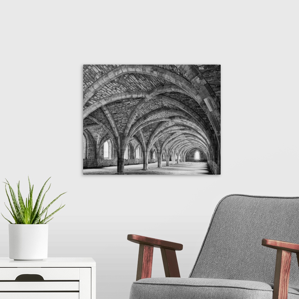 A modern room featuring England, Fountains Abbey, Yorkshire.
