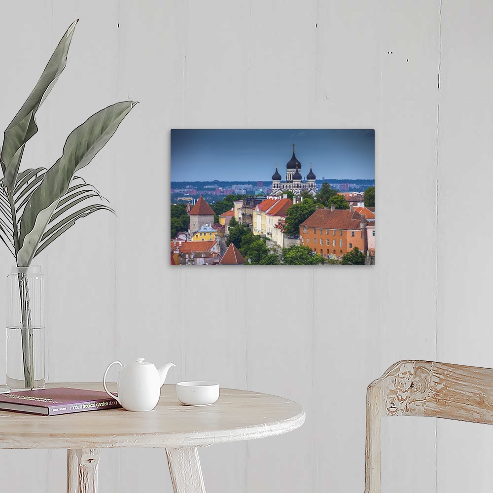 A farmhouse room featuring Estonia, Tallinn. Alexander Nevsky Cathedral and city overview.