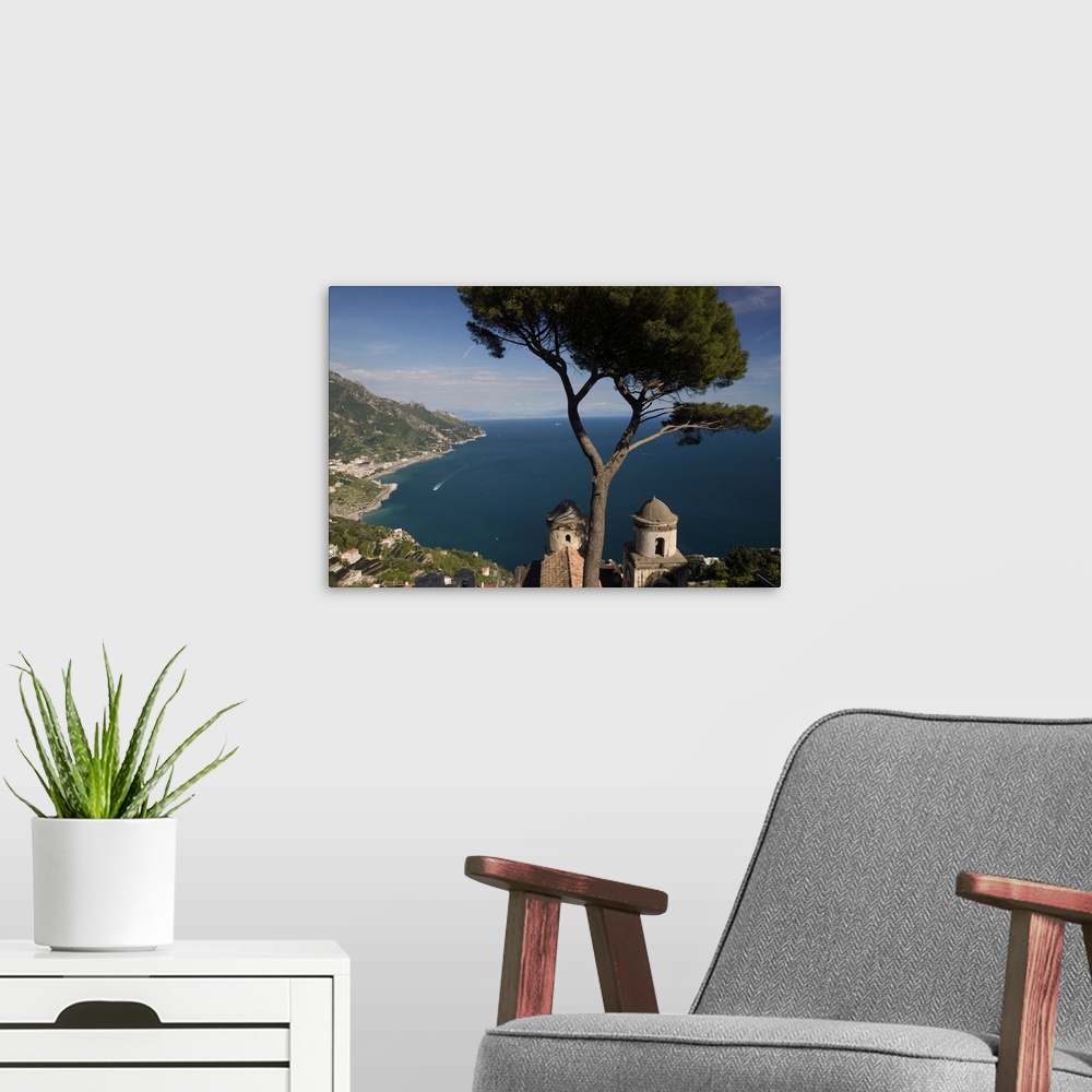 A modern room featuring ITALY-Campania-(Amalfi Coast)-RAVELLO:.View of the Amalfi Coastline from Villa Rufolo... Walter B...