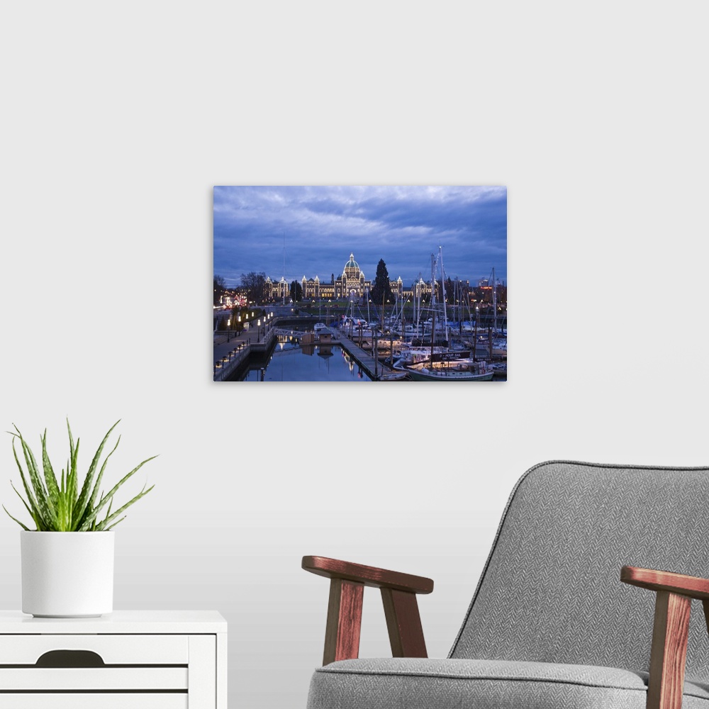 A modern room featuring Evening, Inner Harbour, Victoria, British Columbia, Canada