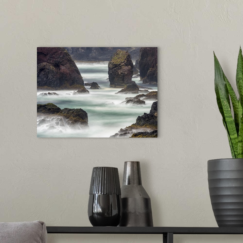 A modern room featuring Famous cliffs and sea stacks of Esha Ness, Shetland Islands.