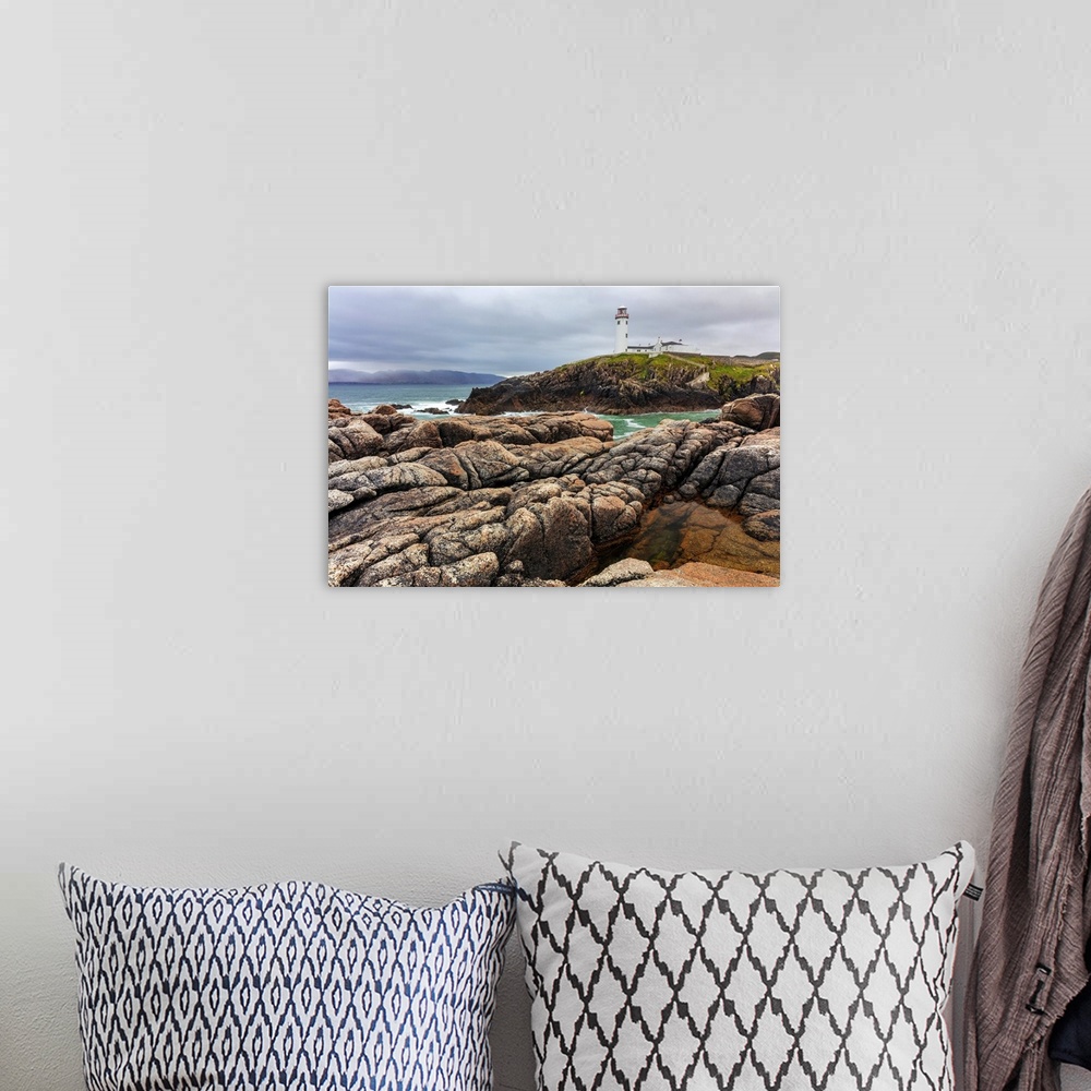 A bohemian room featuring Fanad Head lighthouse in County Donegal, Ireland