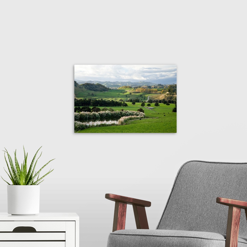 A modern room featuring Farmland, Kawhatau Valley, Rangitikei, North Island, New Zealand