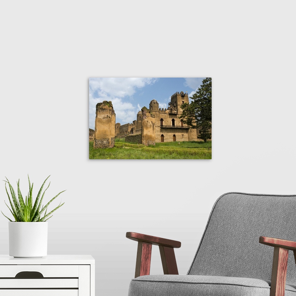 A modern room featuring Fasilides' Castle in the fortress-city of Fasil Ghebbi (founded by Emperor Fasilides), UNESCO Wor...