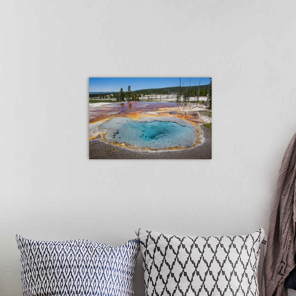 A bohemian room featuring Firehole Spring, Firehole Lake Road, Yellowstone National Park, Wyoming, USA.