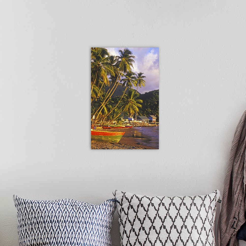 A bohemian room featuring Fishing boats, Souffriere, St Lucia