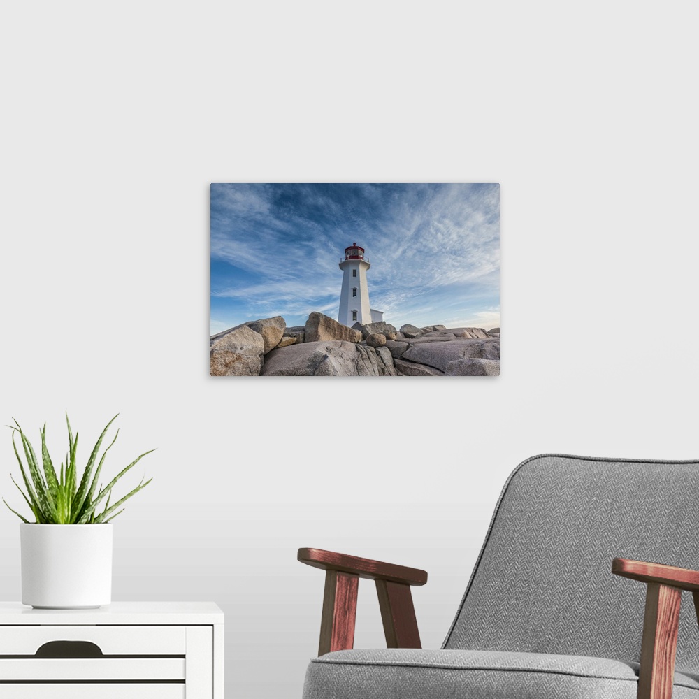 A modern room featuring Canada, Nova Scotia, Peggy's Cove. Fishing village and Peggys Point Lighthouse.