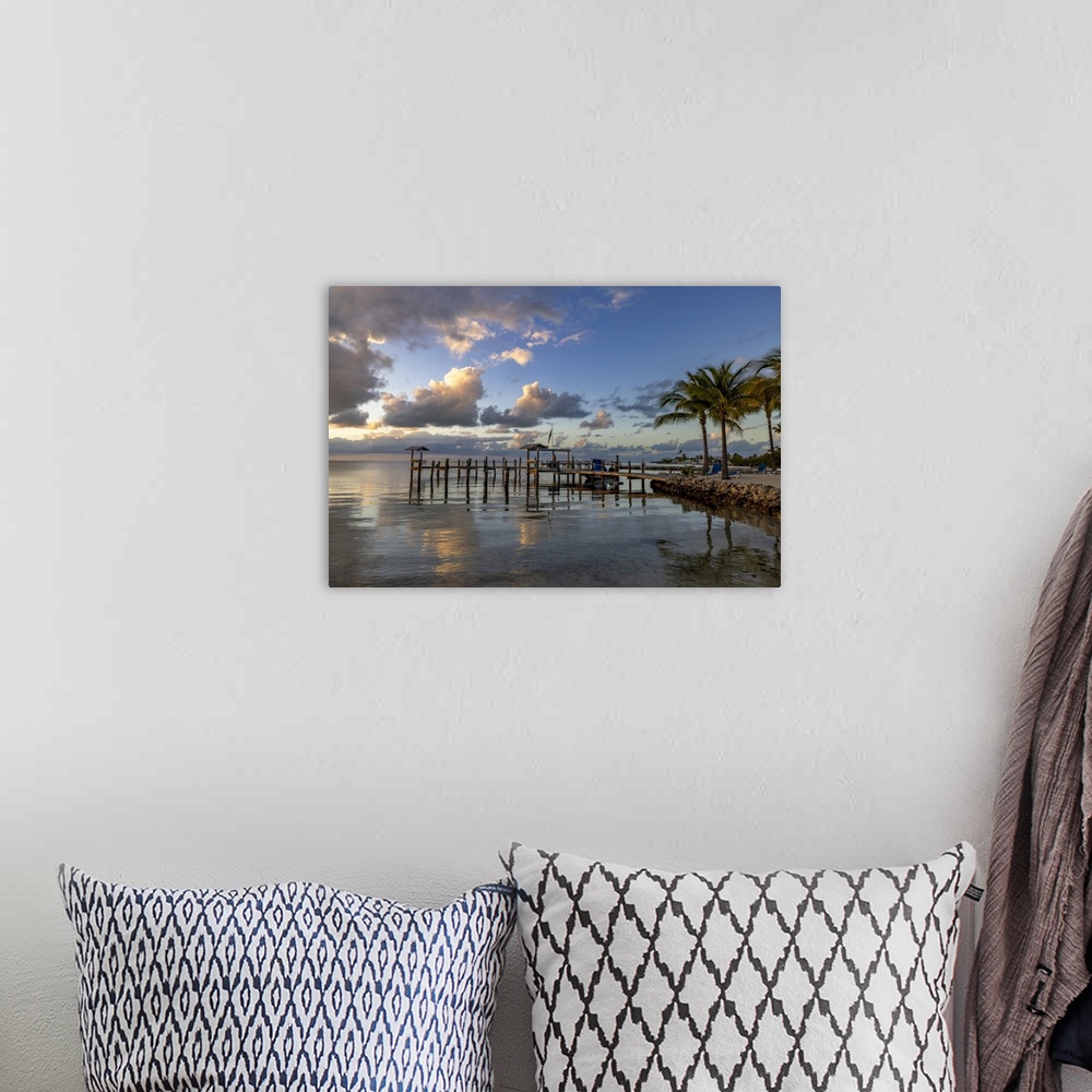 A bohemian room featuring Florida Keys sunset from the Island Bay Resort in Tavernier, Florida, USA.