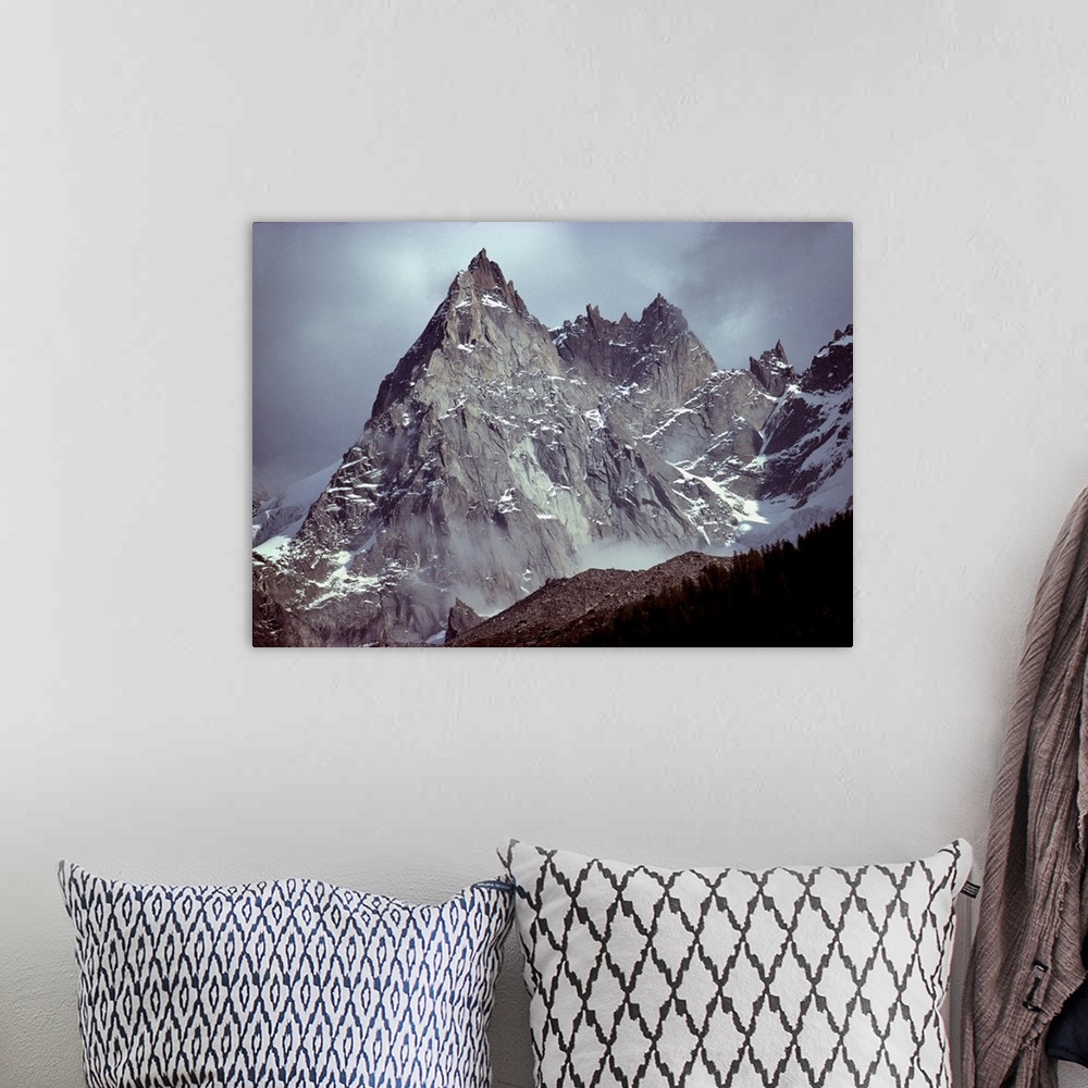 A bohemian room featuring Europe, France, Chamonix. This sharp aiguille is one of hundreds in the Aiguilles du Midi area ab...