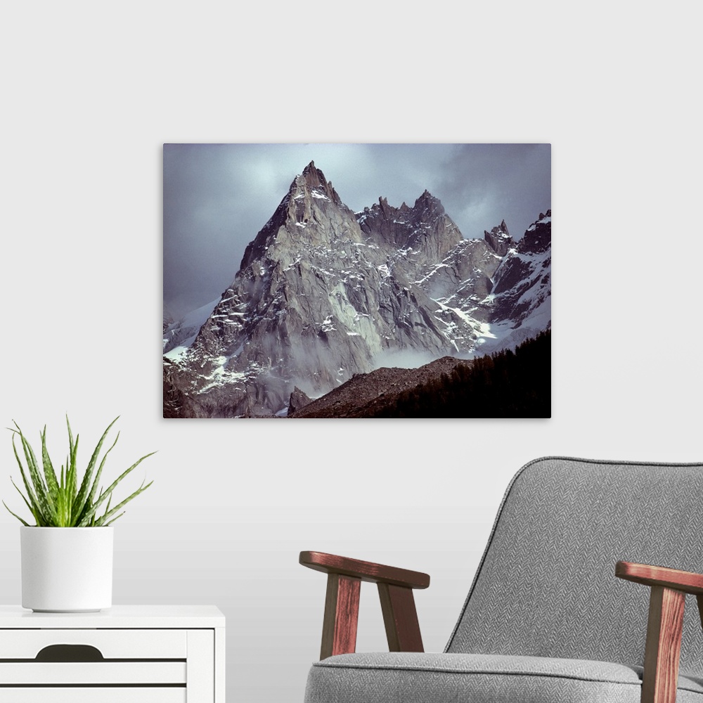 A modern room featuring Europe, France, Chamonix. This sharp aiguille is one of hundreds in the Aiguilles du Midi area ab...