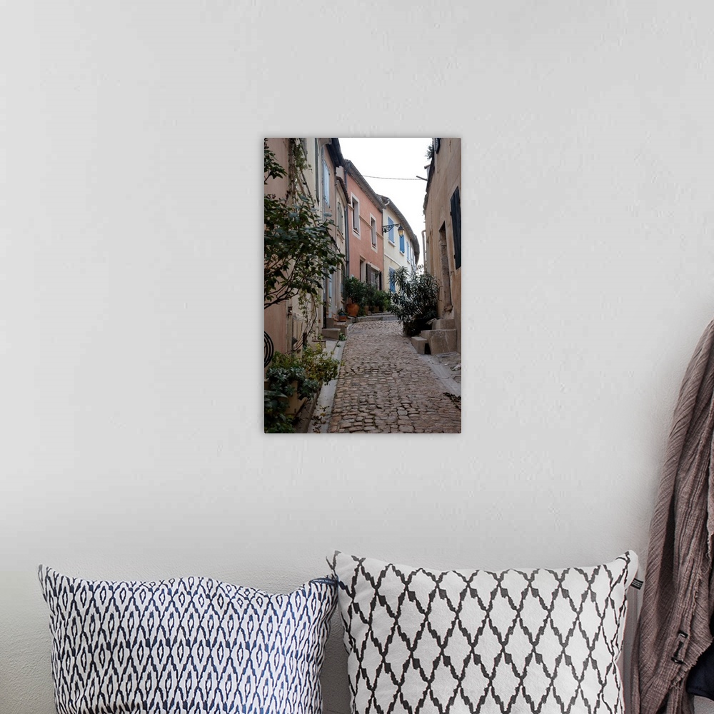 A bohemian room featuring France, Arles, Provence, narrow cobble stone street