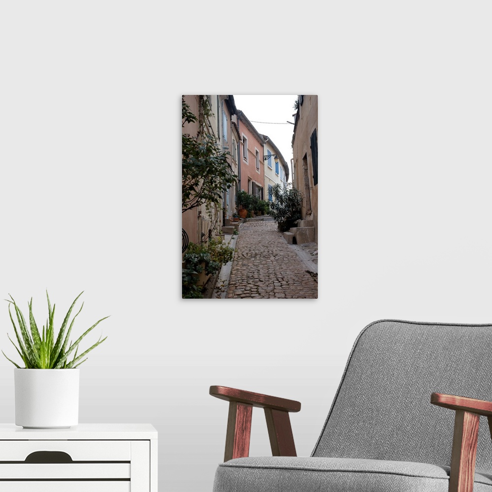 A modern room featuring France, Arles, Provence, narrow cobble stone street