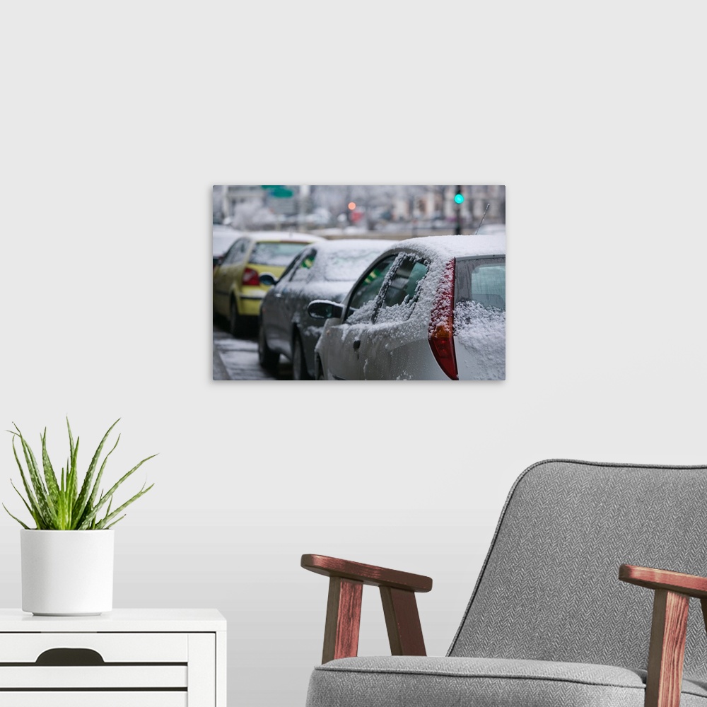 A modern room featuring France, French Alps (Isere), Grenoble, Snow Covered Cars