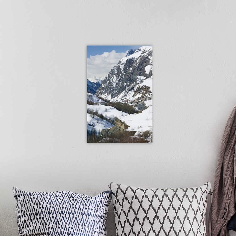 A bohemian room featuring France, French Alps (Isere), La Grave, High View Of Town From Route N91