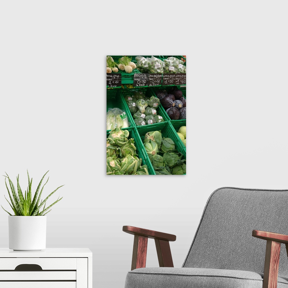 A modern room featuring France, Paris, vegetables for sale