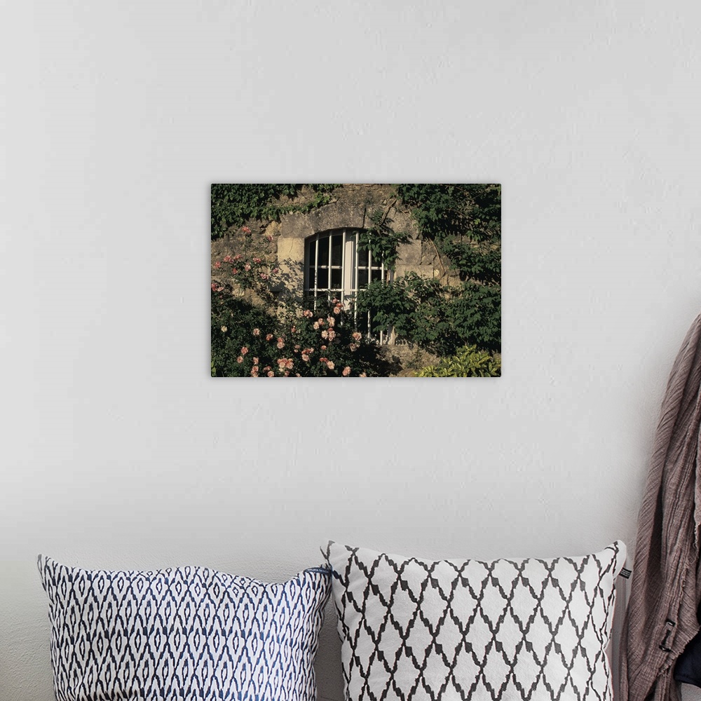 A bohemian room featuring France, Provence, Vaucluse, Manerbes, Peter Mayle Country, Window and Flowers