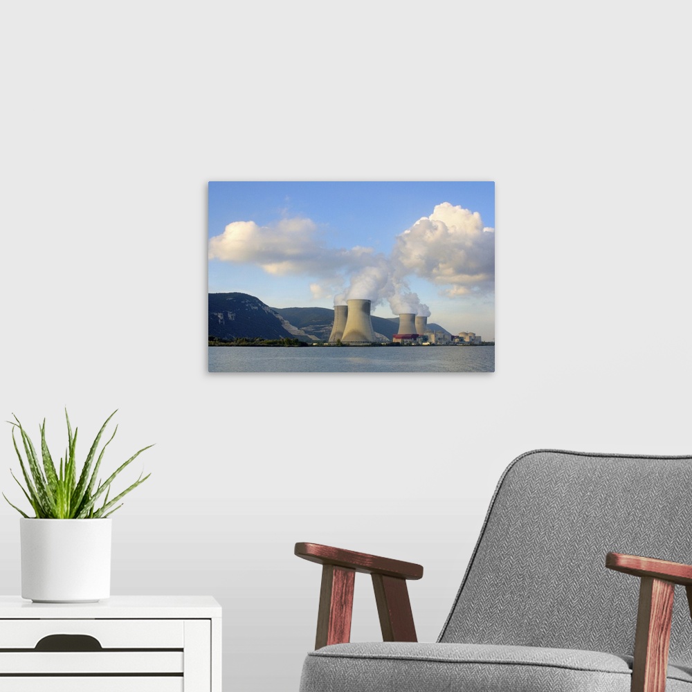 A modern room featuring France, Rhone River, nuclear power plant