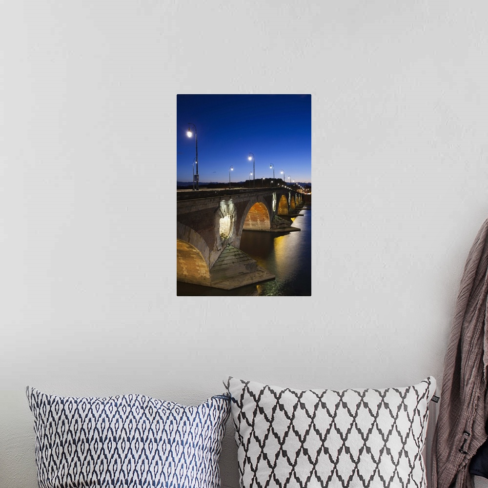A bohemian room featuring France, Toulouse, Pont Neuf Bridge, Evening