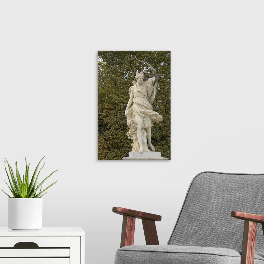 A modern room featuring France, Versailles, marble statue in gardens