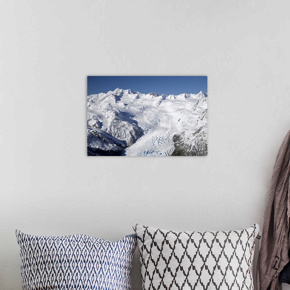 A bohemian room featuring Franz Josef Glacier, West Coast, South Island, New Zealand - aerial