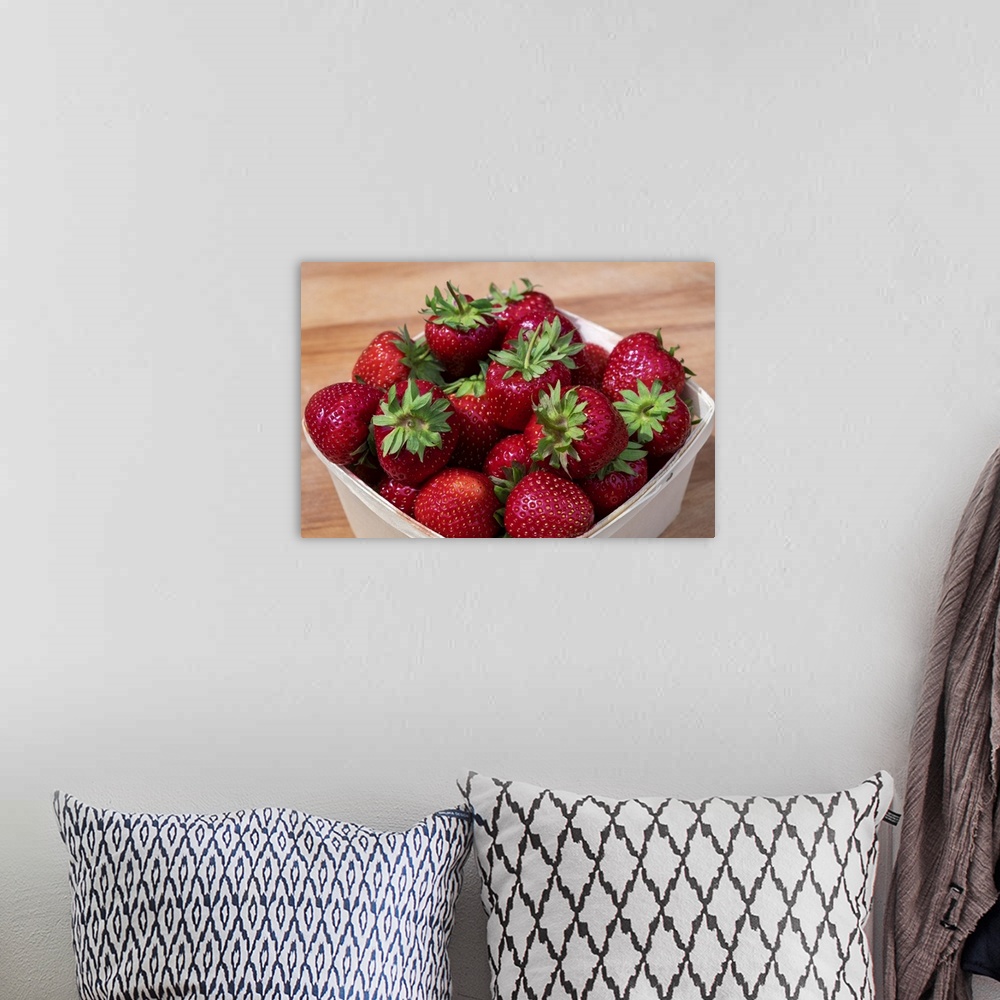 A bohemian room featuring Fresh strawberries.