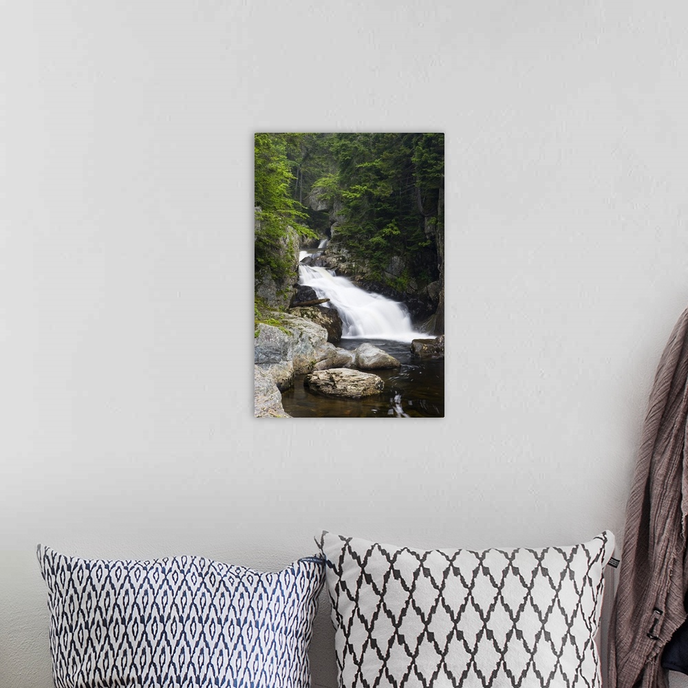 A bohemian room featuring Garfield Falls in Pittsburg, New Hampshire. East Branch of the Dead Diamond River.