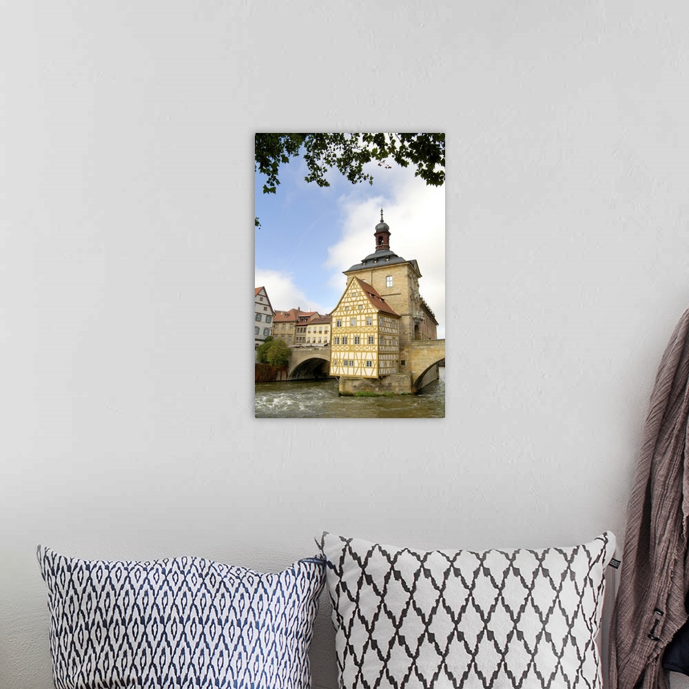 A bohemian room featuring Germany, Bamberg, Old Town Hall on the river Regnitz