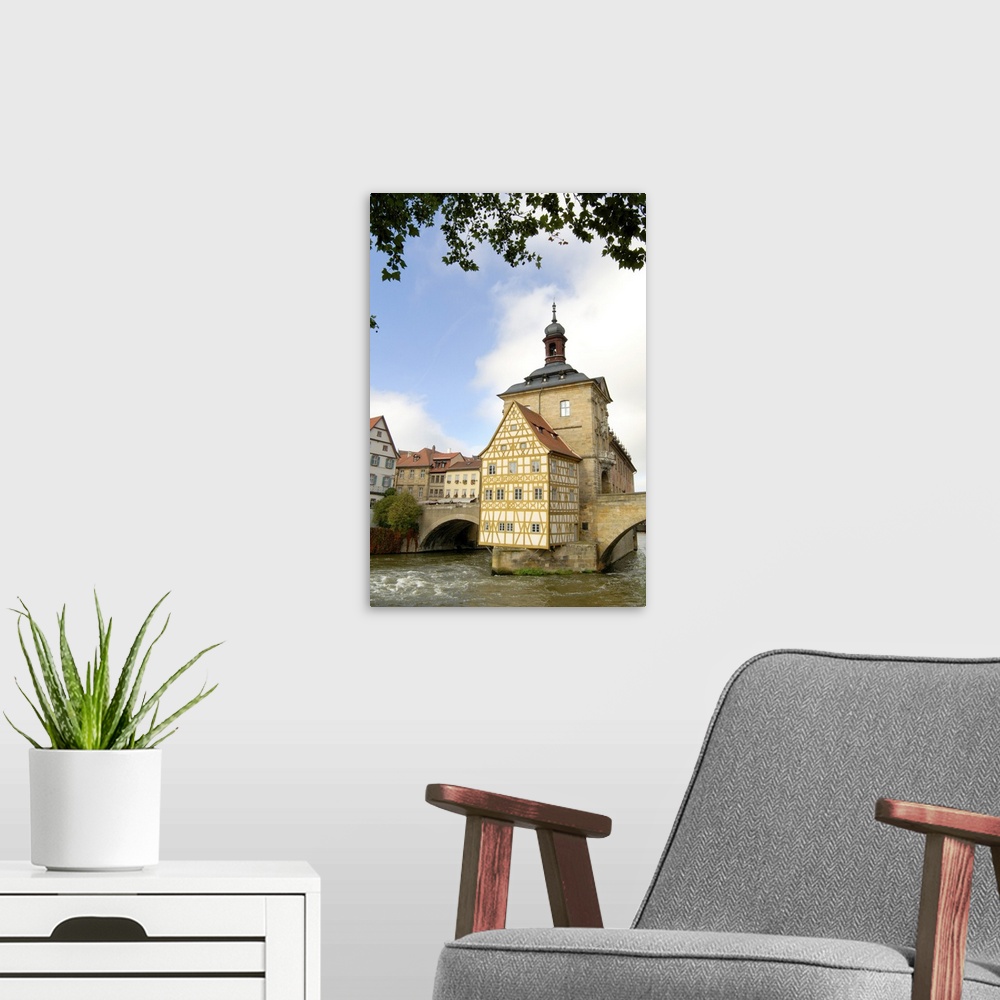 A modern room featuring Germany, Bamberg, Old Town Hall on the river Regnitz