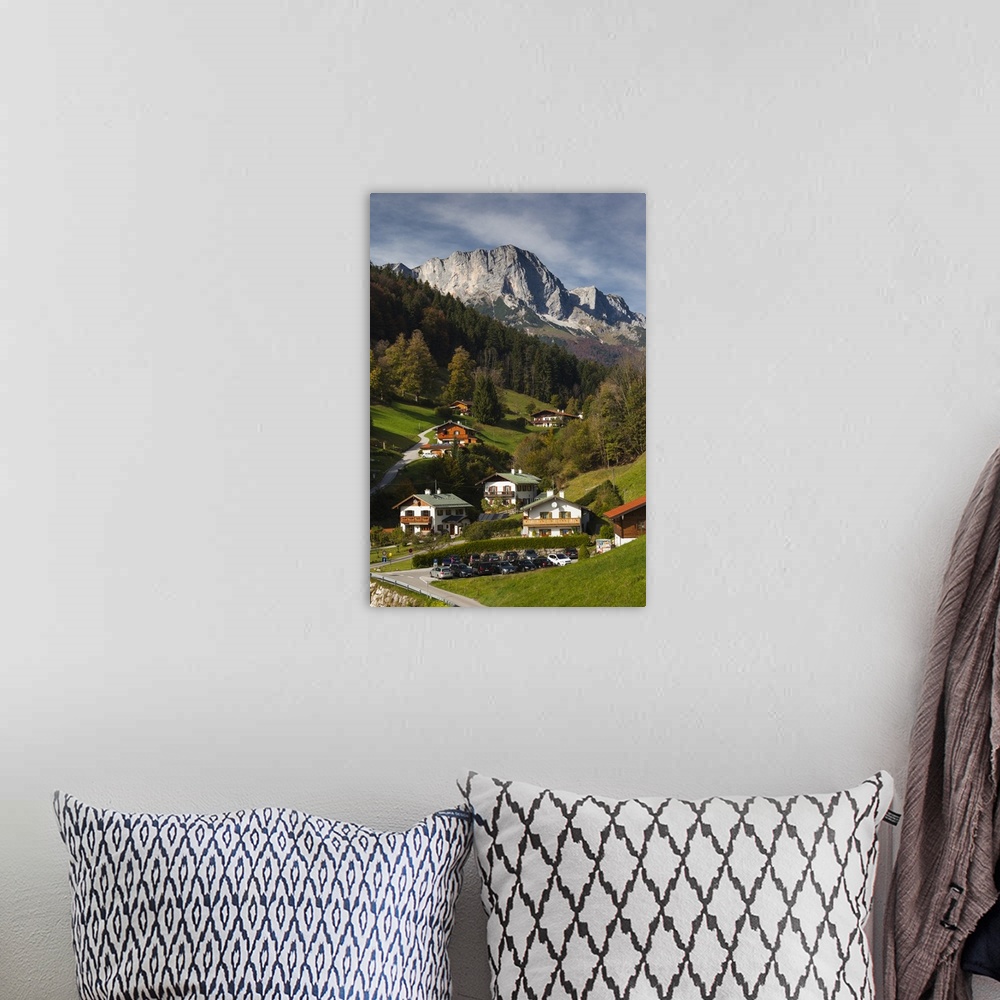 A bohemian room featuring Germany, Bavaria, Maria Gern village, elevated view, fall.