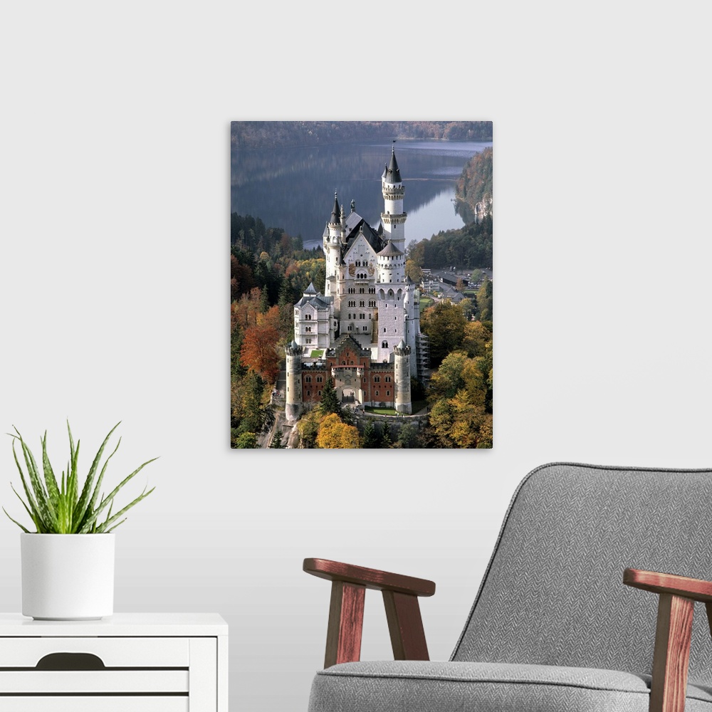 A modern room featuring Germany, Neuschwanstein Castle