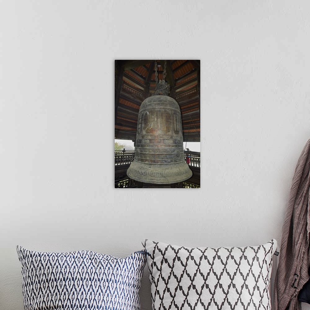 A bohemian room featuring Giant bell at Bai Dinh Buddist Temple Complex, near Ninh Binh, Vietnam