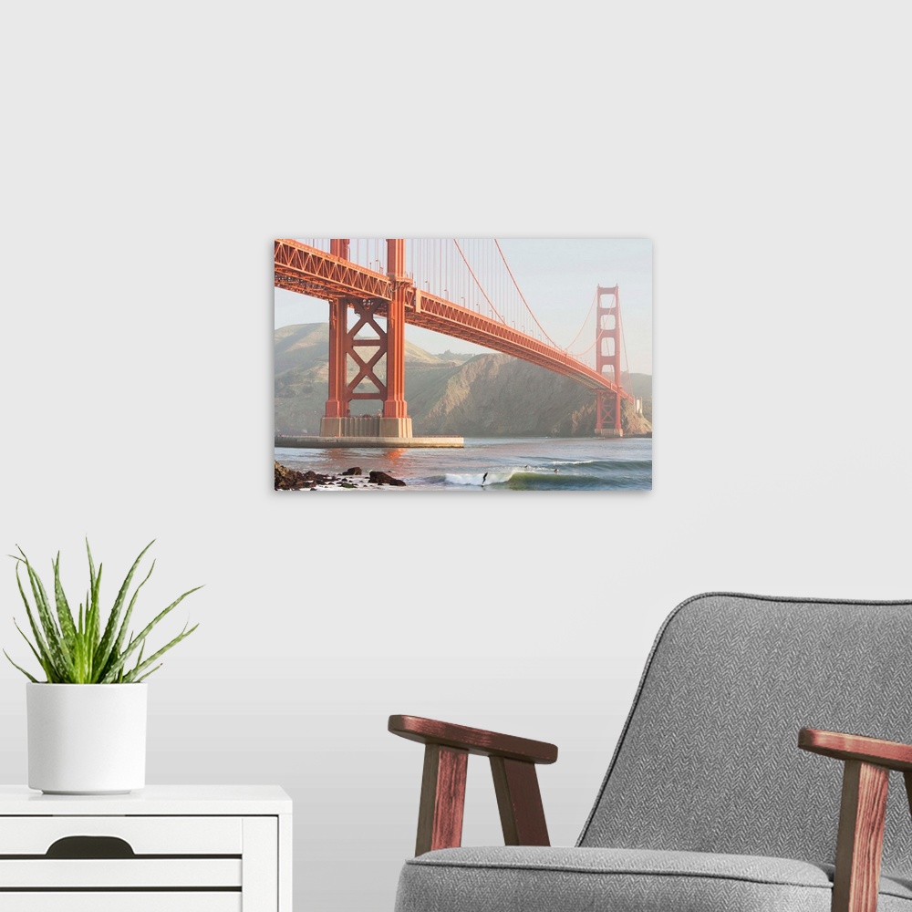 A modern room featuring United States, California, San Francisco, Golden Gate Bridge.