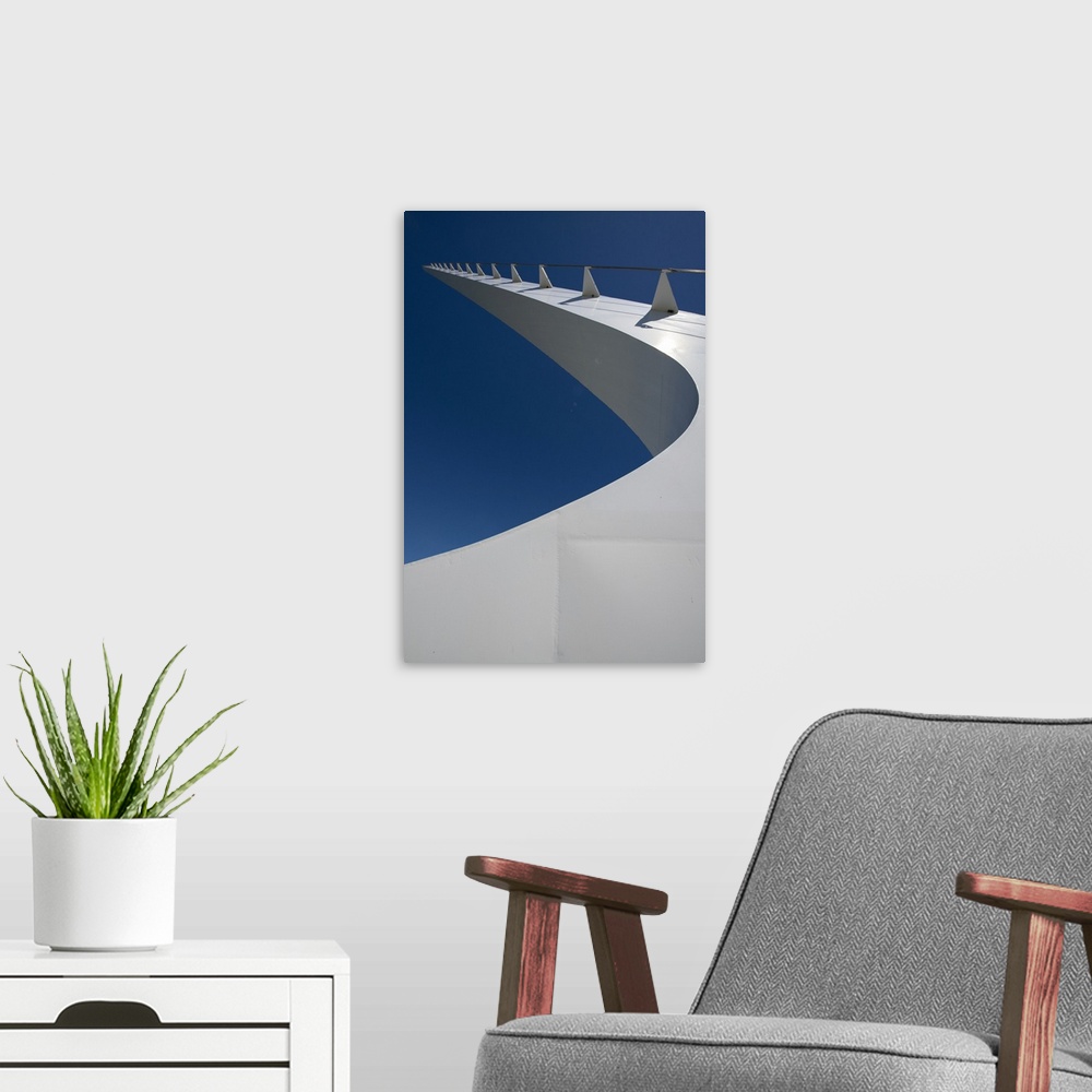 A modern room featuring Graceful Sundial Bridge Spanning The Sacramento River In Redding