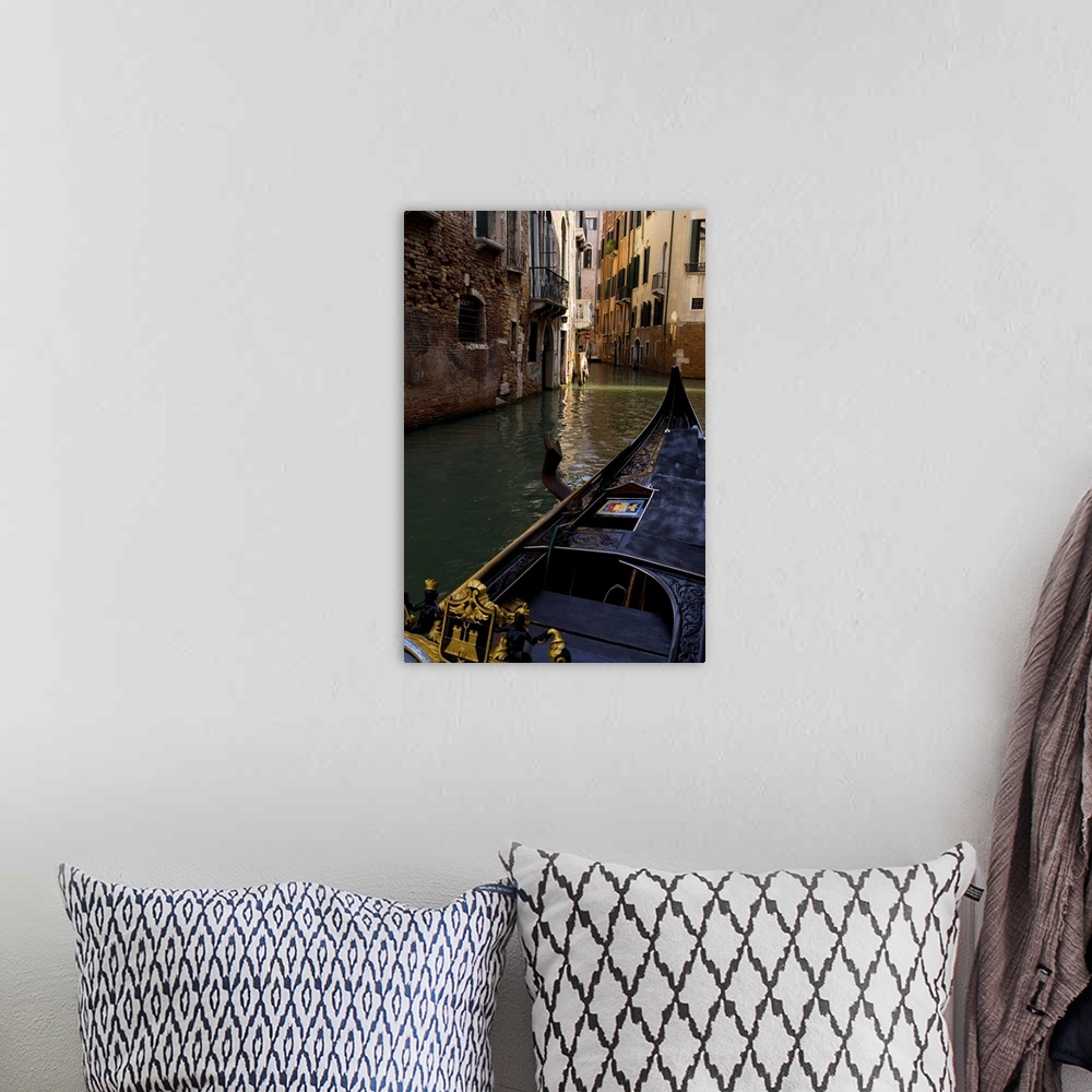 A bohemian room featuring Grand Canal of Venice Italy with gondola boats and romantic waters of the city Venezia