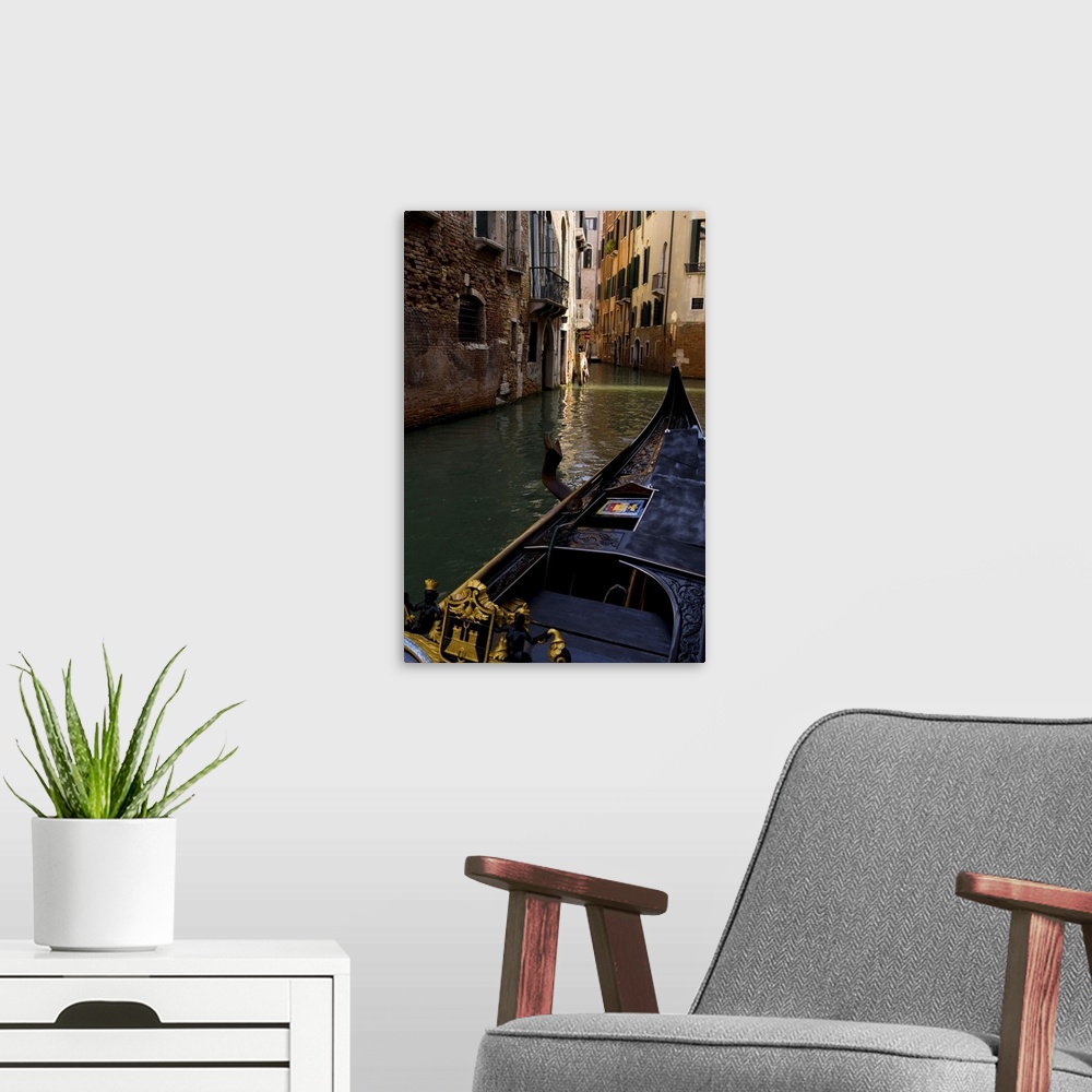 A modern room featuring Grand Canal of Venice Italy with gondola boats and romantic waters of the city Venezia