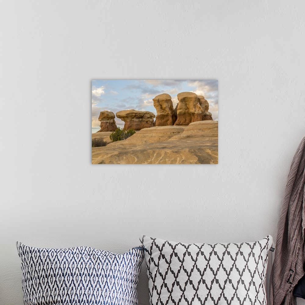 A bohemian room featuring USA, North America, Utah. Grand Staircase-Escalante National Monument, The Devil's Garden Rock Fo...