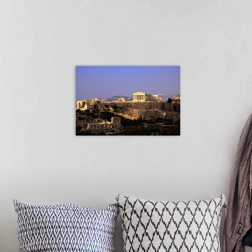 A bohemian room featuring Europe, Greece, Athens, Attica, The Acropolis. Parthenon viewed from Filopapou Hill