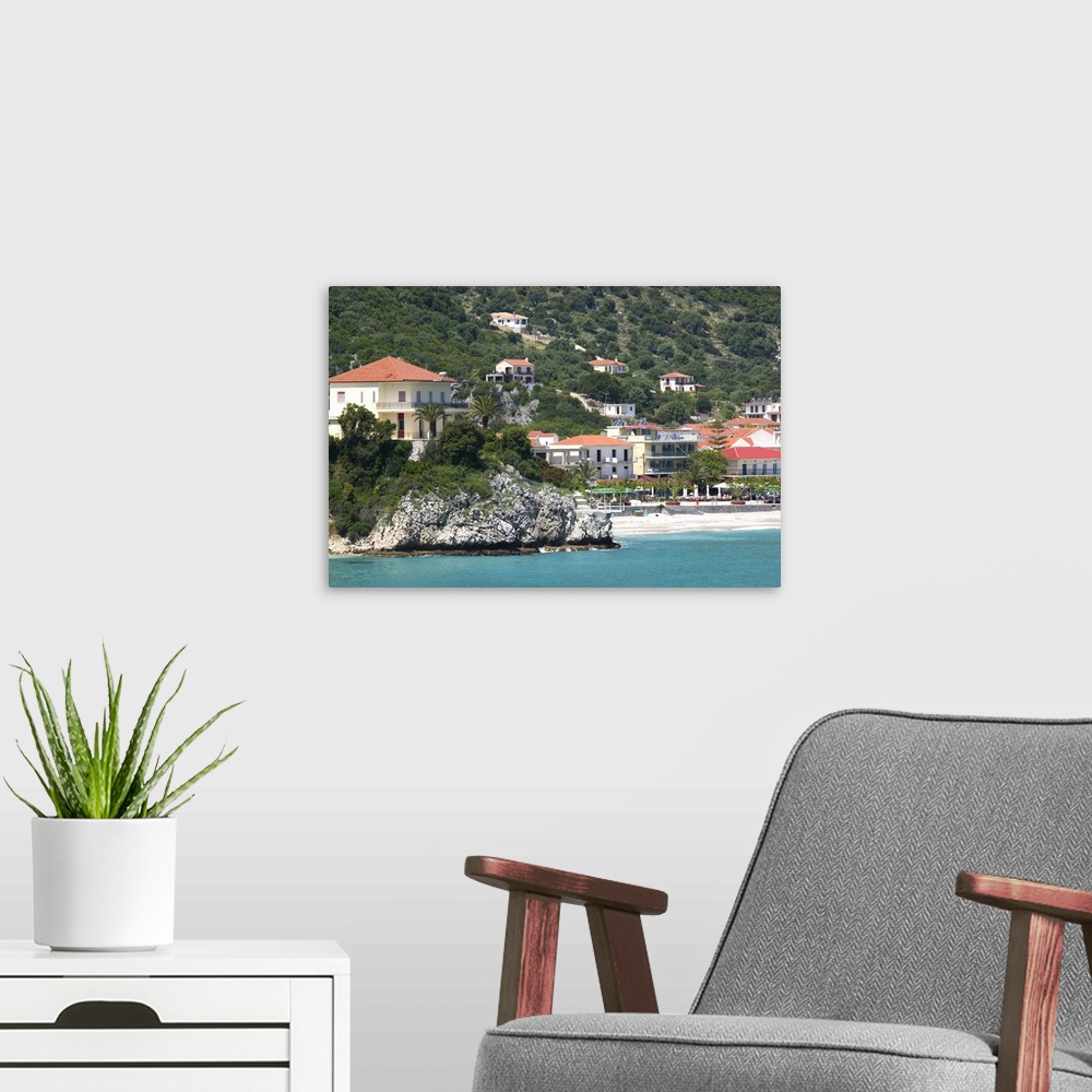 A modern room featuring GREECE-Ionian Islands-KEFALONIA-Poros: SE Coast Port of POROS