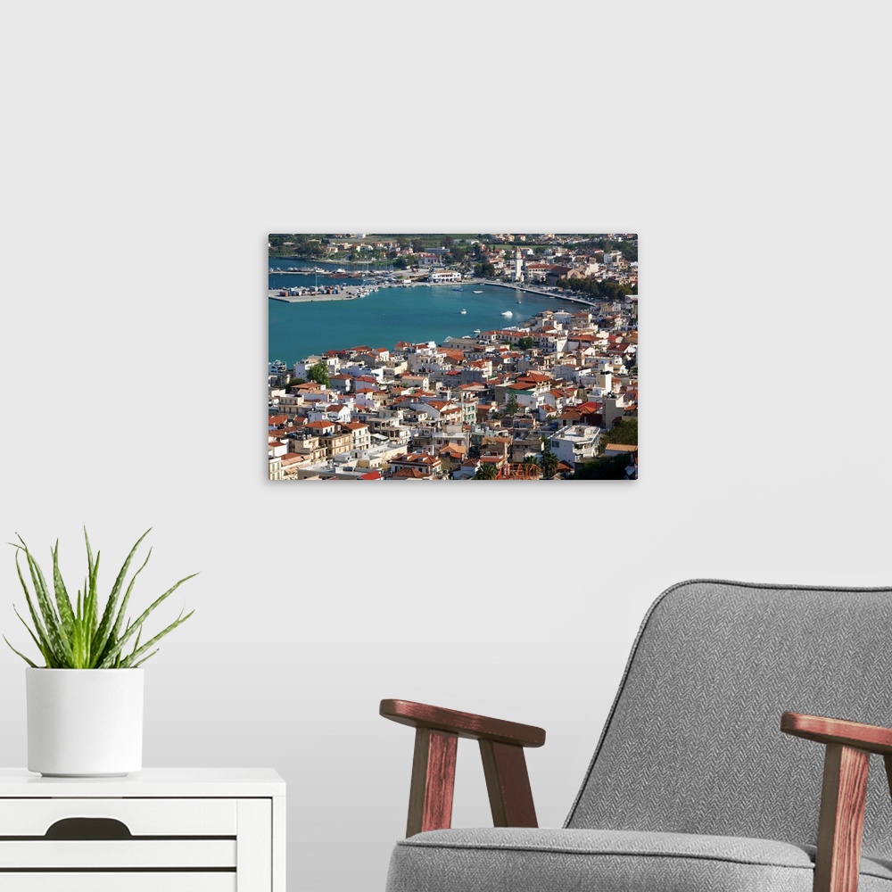 A modern room featuring GREECE-Ionian Islands-ZAKYNTHOS: Afternoon Town View from Venetian Kastro Castle