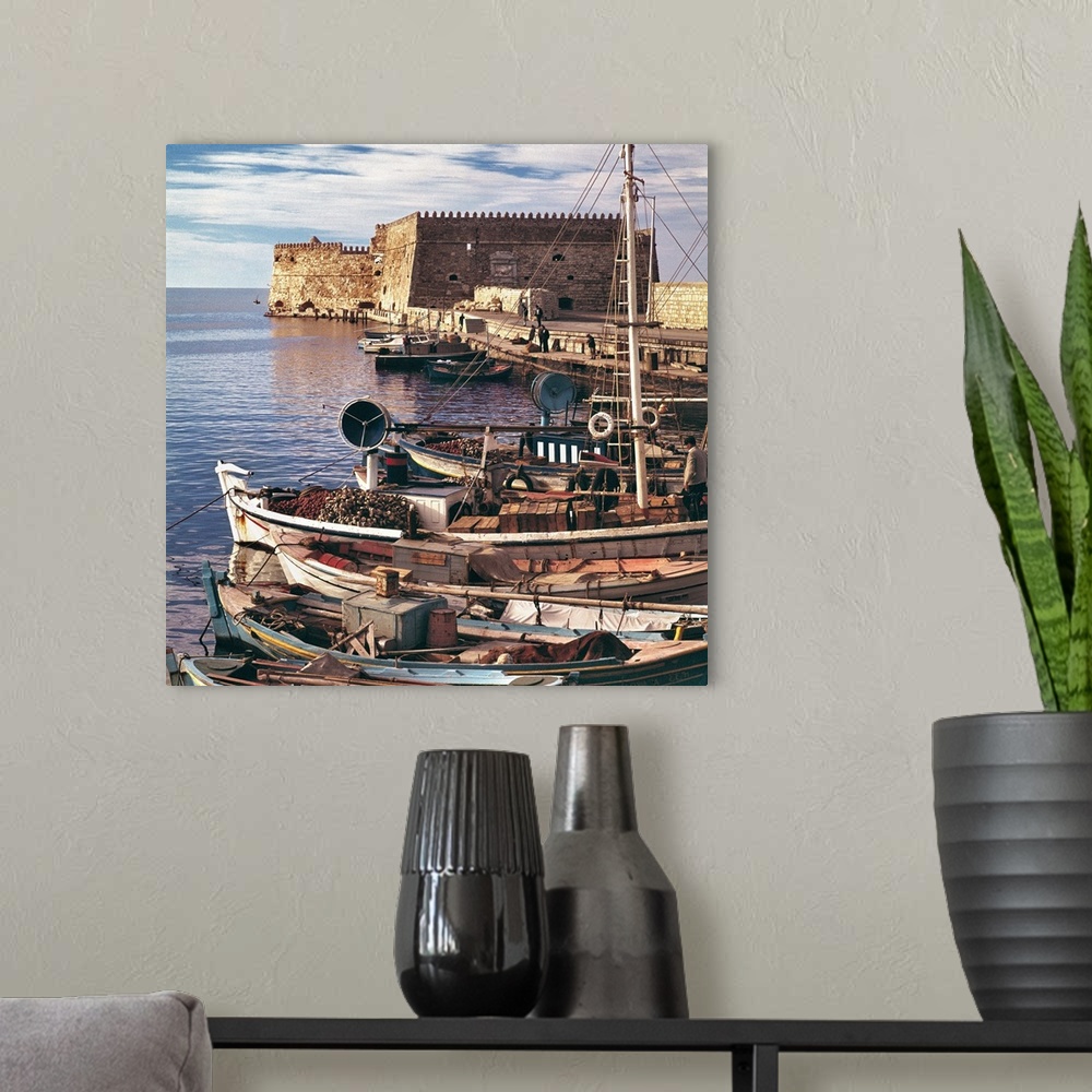 A modern room featuring Europe, Greece, Iraklion. Fishing boats are moored at the old port near the Rossa al Mare at Irak...